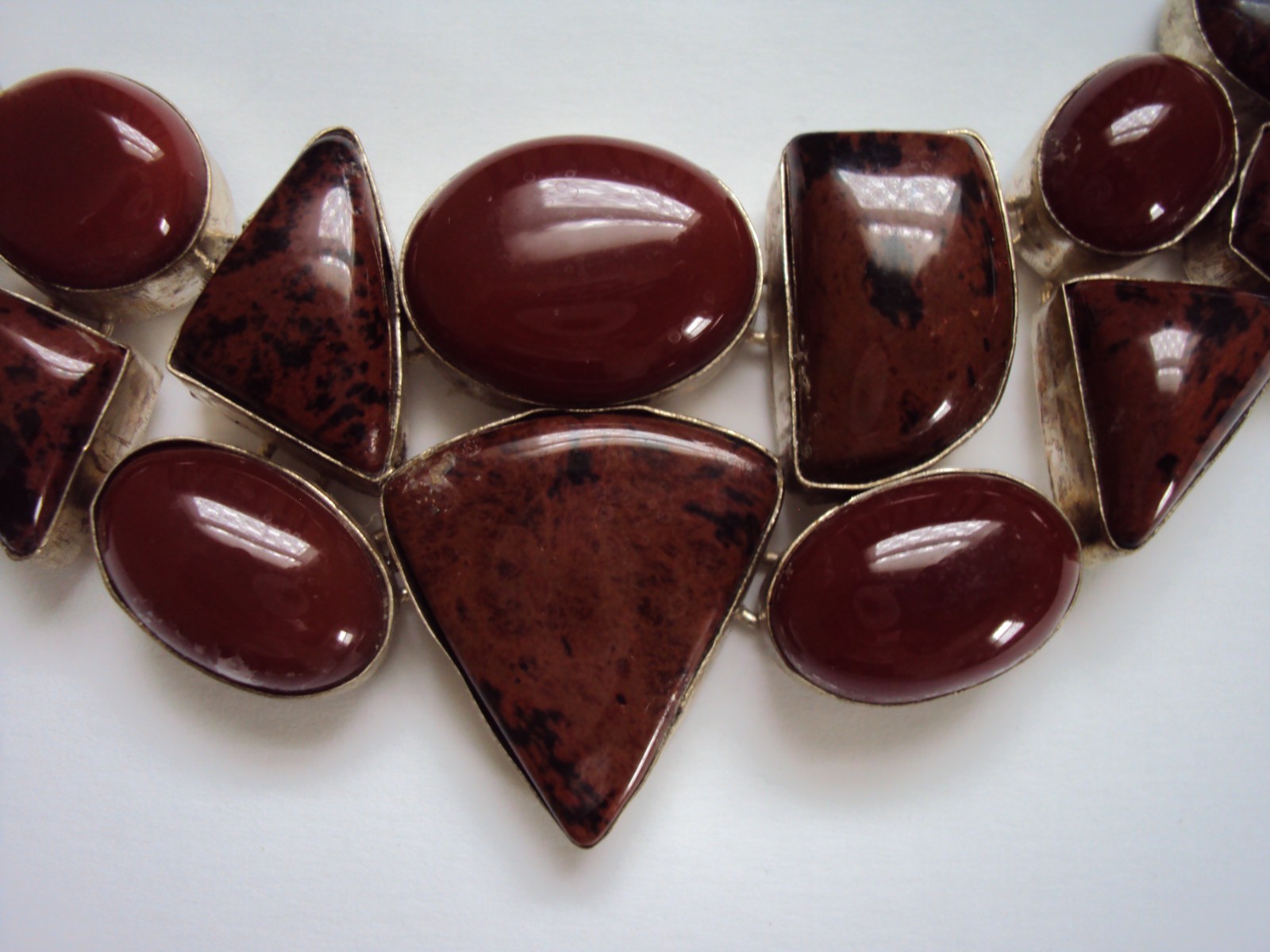 RARE MAHOGANY OBSIDIAN NECKLACE Lg Handmade One of Kind Gemstone!