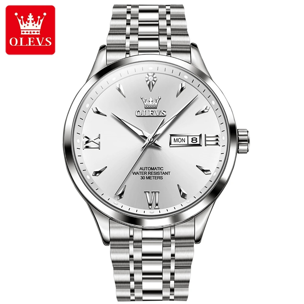 OLEVS Waterproof Luminous Diamond Dial Automatic Mechanical Business Watch Men’s