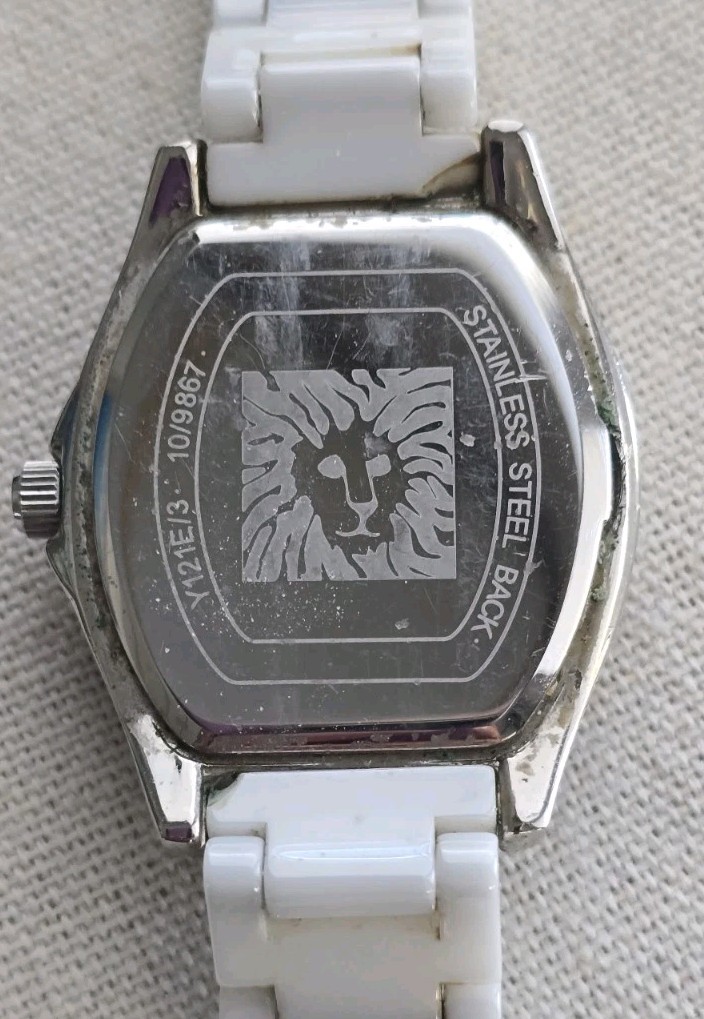 Anne Klein White Ceramic Working Watch Y121E/3 10/9867 Size 6.50 Inches