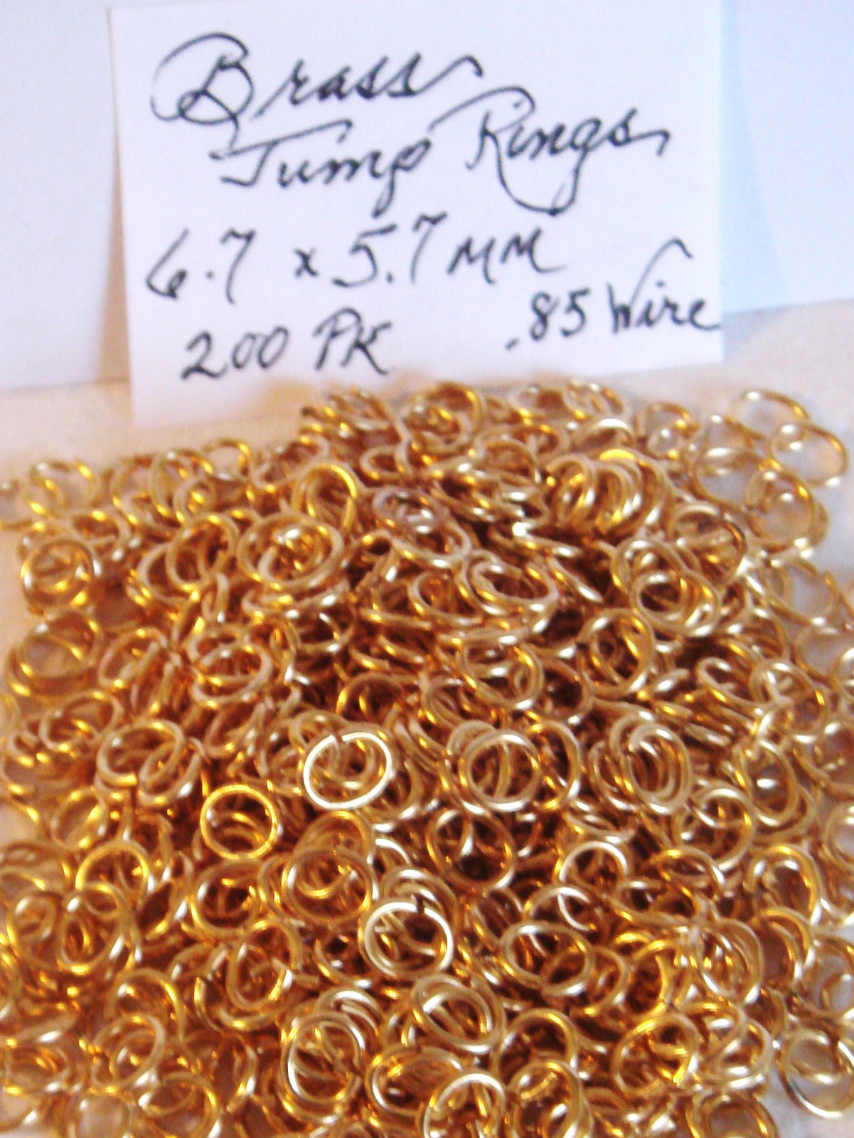 JUMP RINGS BRASS 6.7 x 5.7 mm .85 WIRE BLONDE OVAL SQUARE CUT 200 pcs+