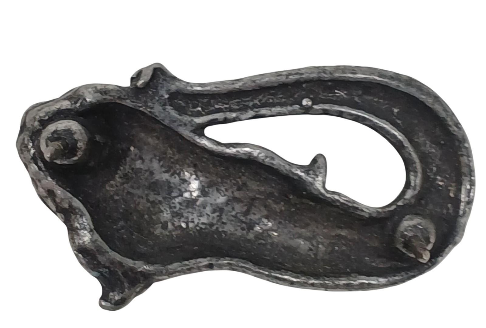 VTG Pewter Mermaid Lapel Hat Pin Dual Brass Clutch Backs 1.5″ Mythical Ocean #G2