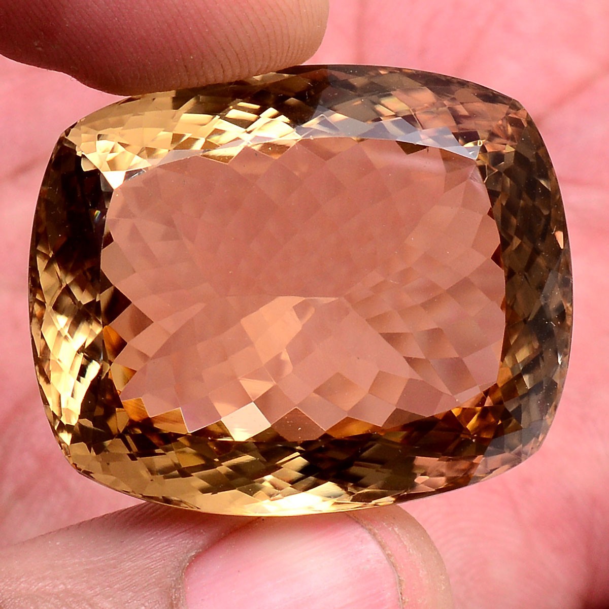96.17 Cts VVS Natural Citrine Cushion Cut Hi-Grade Certified Untreated Gemstone