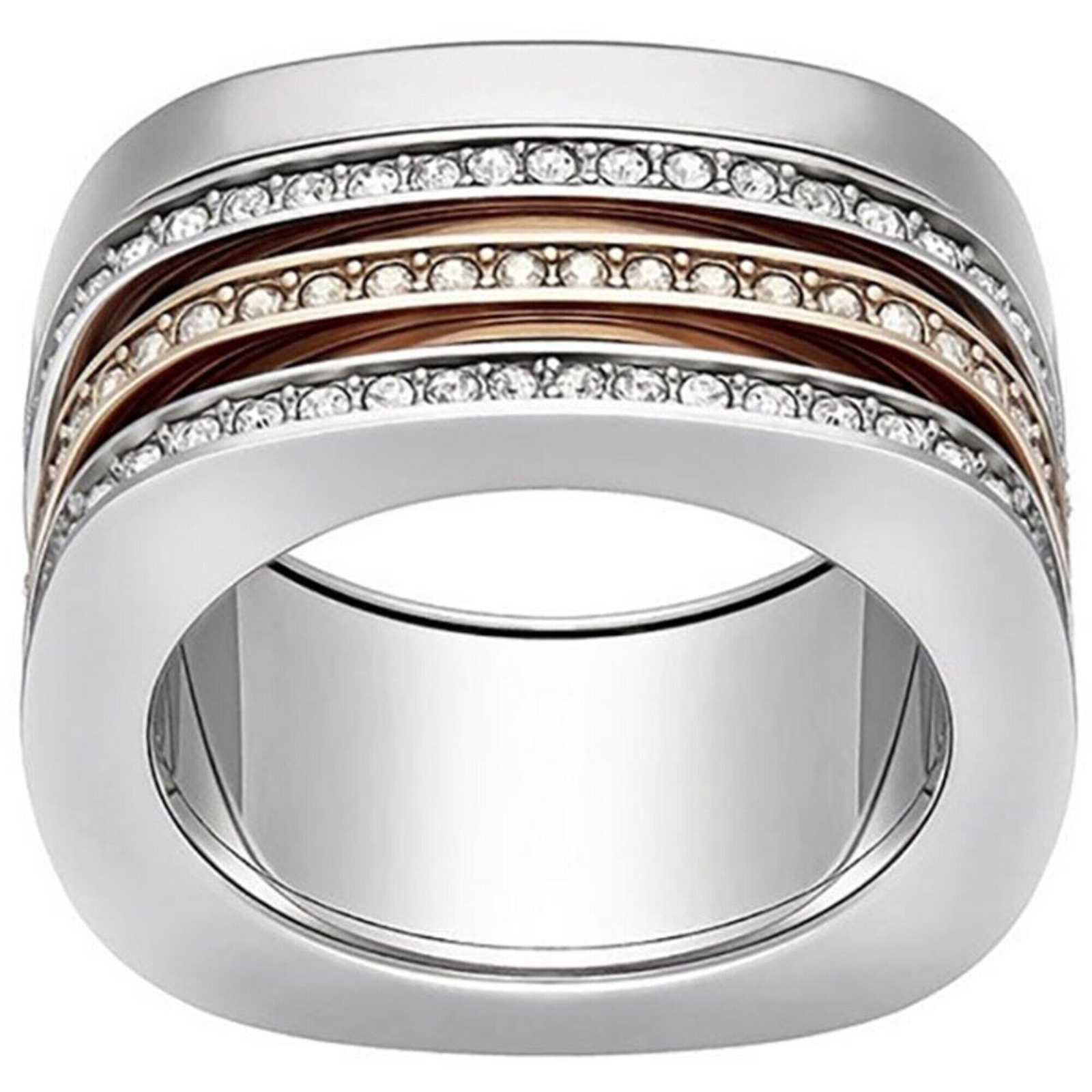 Swarovski Women’s Ring Vio Two Tone Rhodium and Rose Gold Plated, Size 8 5184229