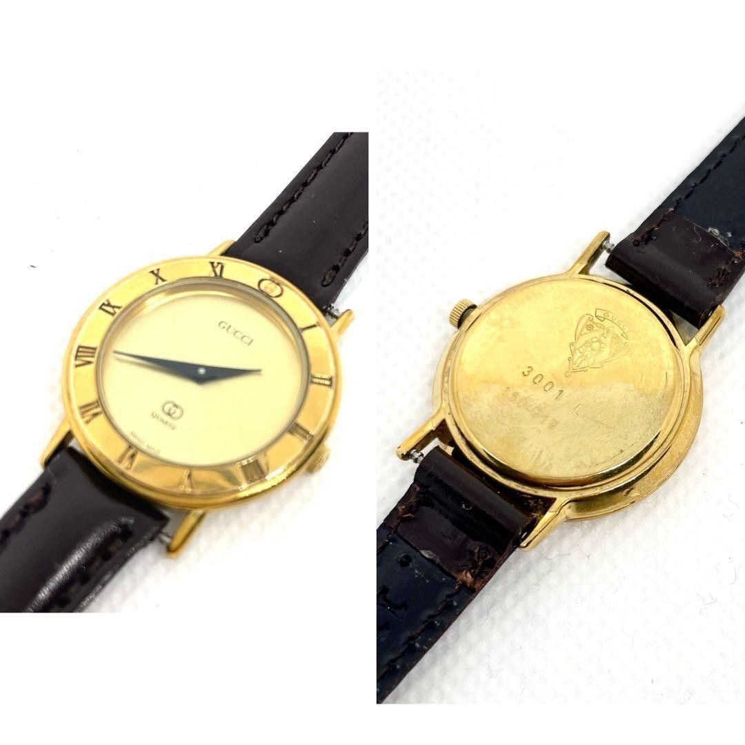 OLD GUCCI 3001L Gucci Ladies Wristwatch Quartz Operational Gold Dial