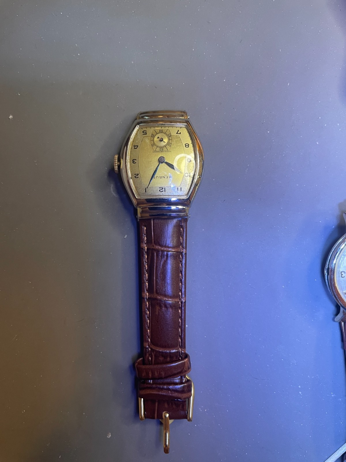 Vintage Benrus Art Deco Tonneau Manual-Wind Dress Watch Circa Late 1930s-1940s