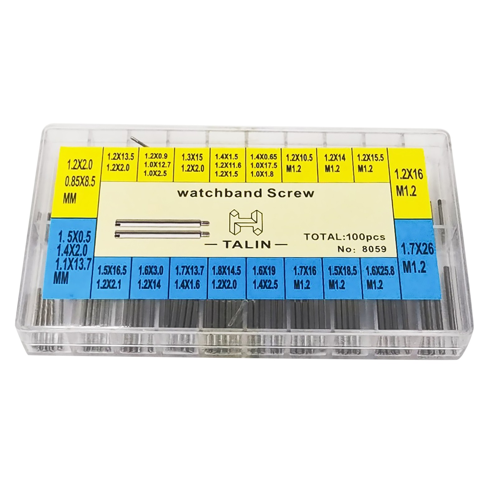 100Pcs 20 Size Stainless Steel Watch Screw Assortment For Rlx Watch Band Strap
