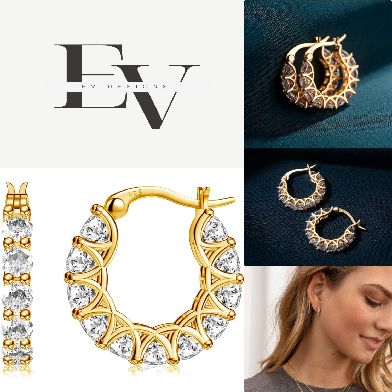 Fashionable 14k Gold Huggies with Stunning Cubic Zirconia – For Every Occasion