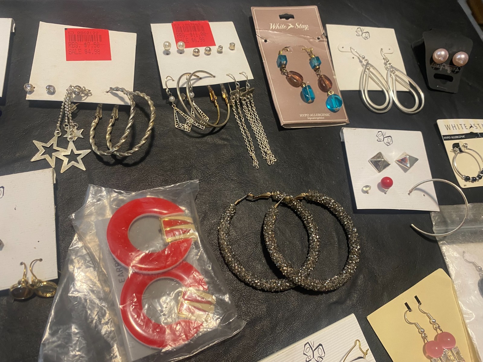 huge lot 80+ pairs earrings earring dangle stud hoop clip shop estate mix “R”