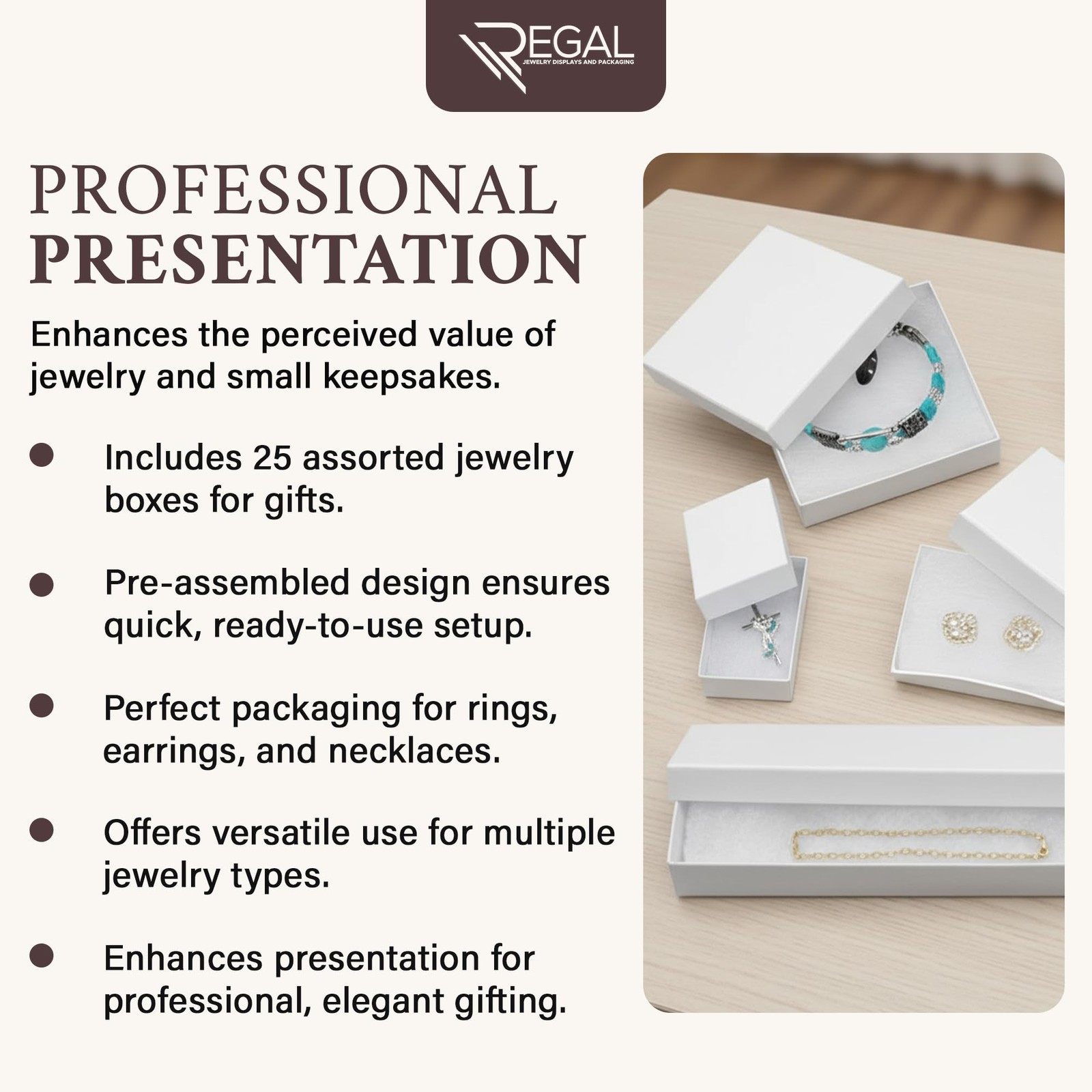 -25 Pack Jewelry Boxes Cotton Filled Assorted Mixed Gift Set for Ring, Pendan…
