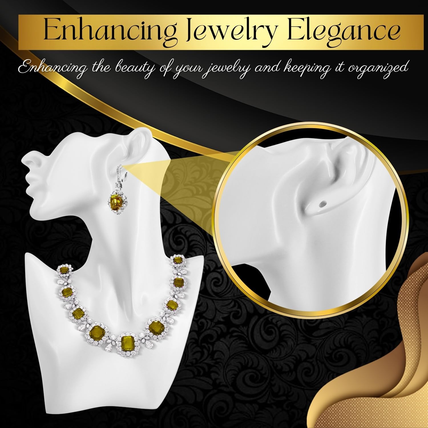 Jewelry Bust Display Stand – White Resin Mannequin Earring Stand for Selling …