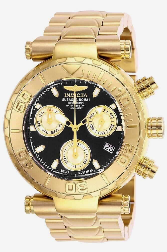 NEW INVICTA 25800 SUBAQUA NOMA I SWISS CHRONOGRAPH GOLD BLACK DIAL WATCH 47MM LE