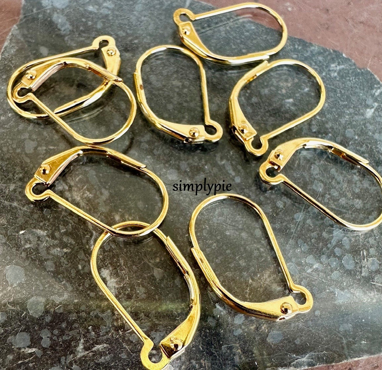 Gold Interchangeable Leverback Earring 8pcs Earwires Open Loop Findings (4Pairs)