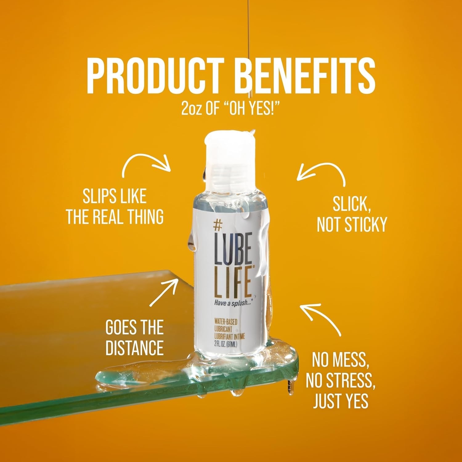 LubeLife Water-Based Lube – Personal Lubricant for Men, Women & Couples, Travel