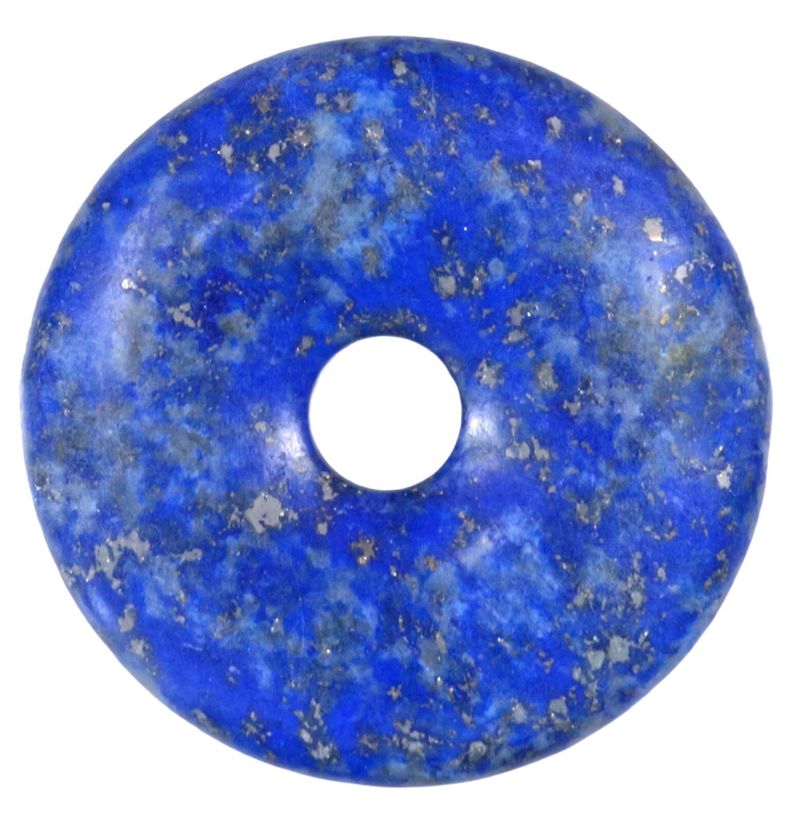 Lapislazuli Donut Anhänger Edelstein 30 mm Scheibenstein Pi Stein Heilstein