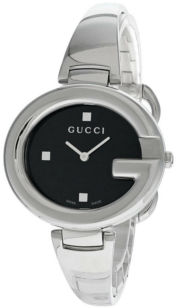 G1N Gucci Guccissima Quart Black Dial Womens Watch YA134301,USED, NO BOX OR