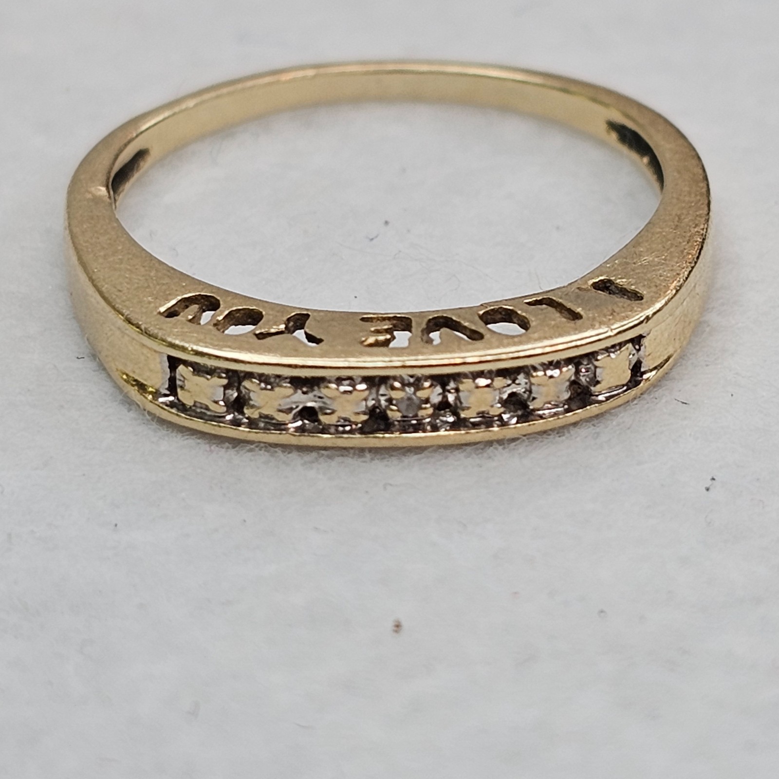Vintage 10K Gold I Love You Diamond Promise Anniversary Ring Sz 6.75 1.95g
