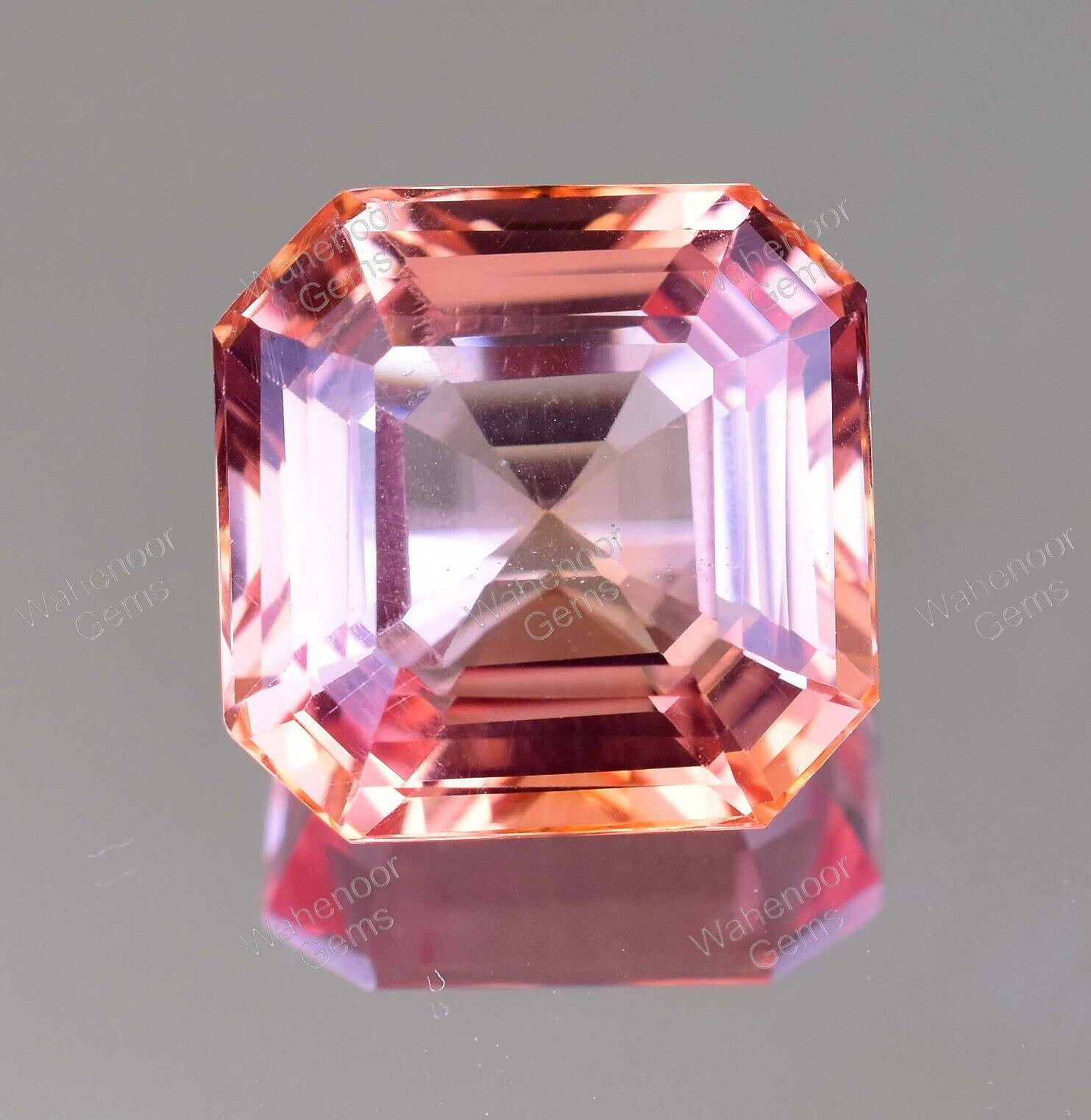 Natural imperial Topaz 20.60 Ct Asscher Stunning Unheated AGL Certified Gemstone