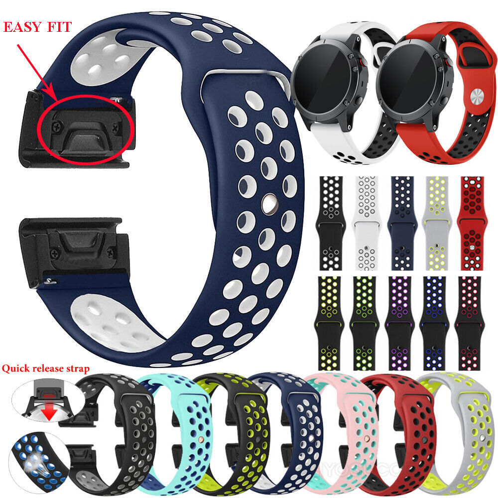 Quick Fit Silicone Watch Band Strap For Garmin Fenix 5 5X 6 6X Pro 7 7X Solar