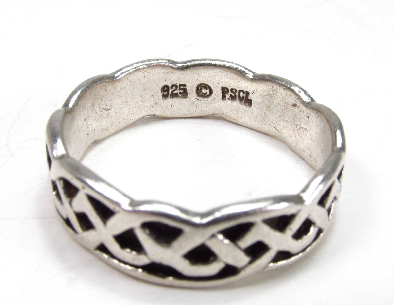 PreOwned Peter Stone PSCL Sterling Silver Celtic Knot Infinity Band Ring S 10.75