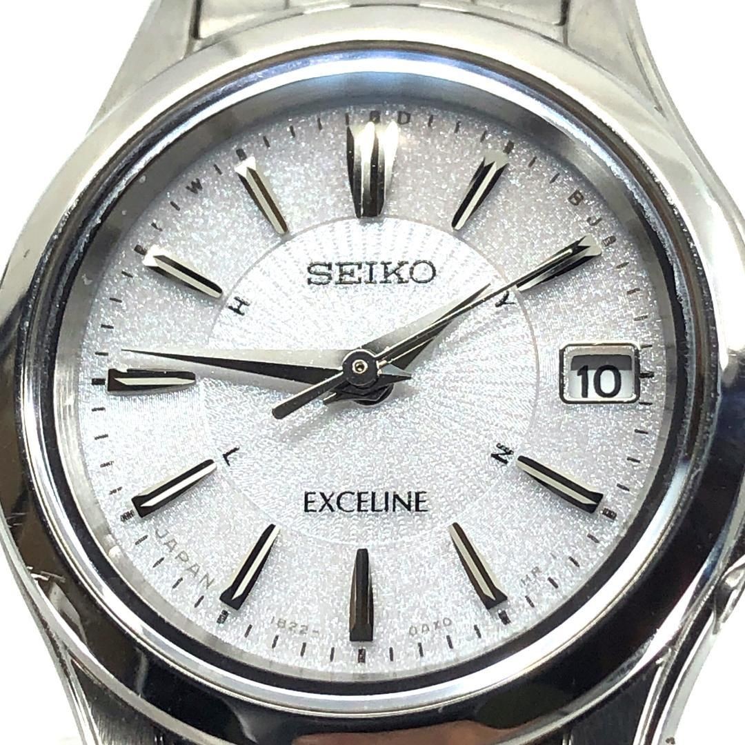 Item SEIKO Exceline 1B22 0AM0 Solar Quartz Stainless Silver White