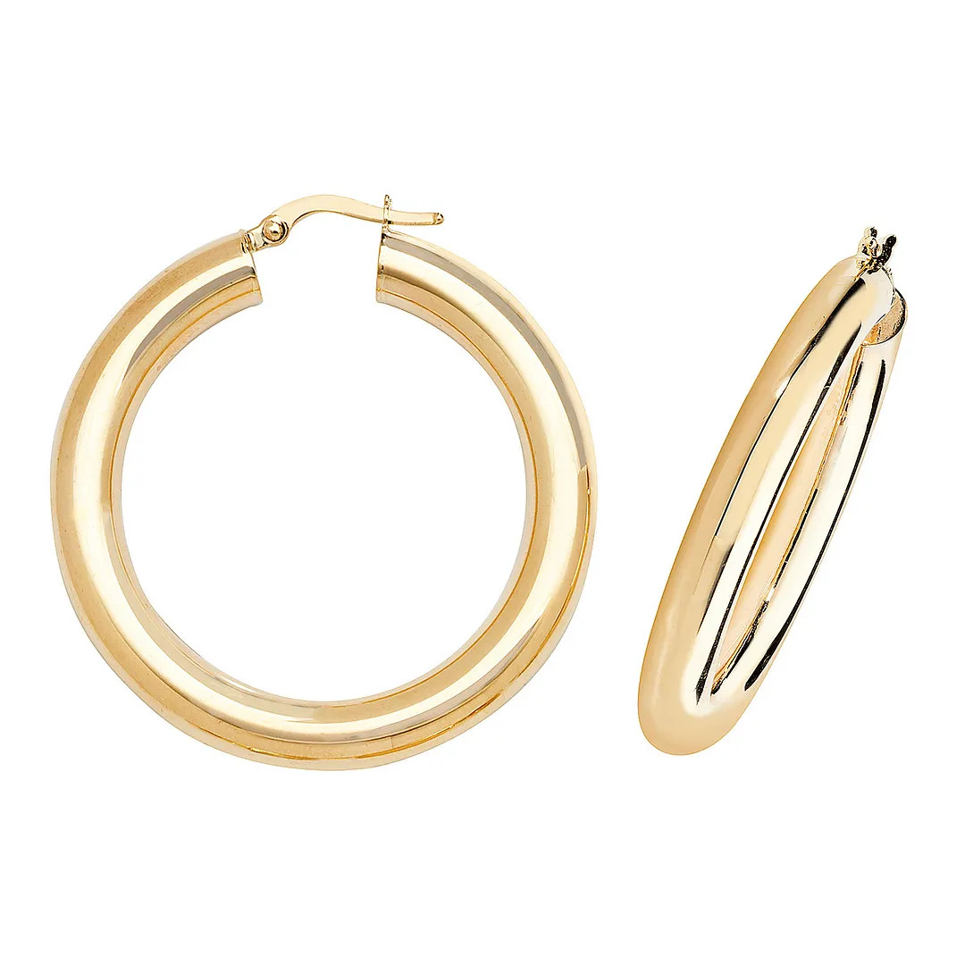 Hoop Earrings 9ct Yellow Gold 30mm Womens Jewellery