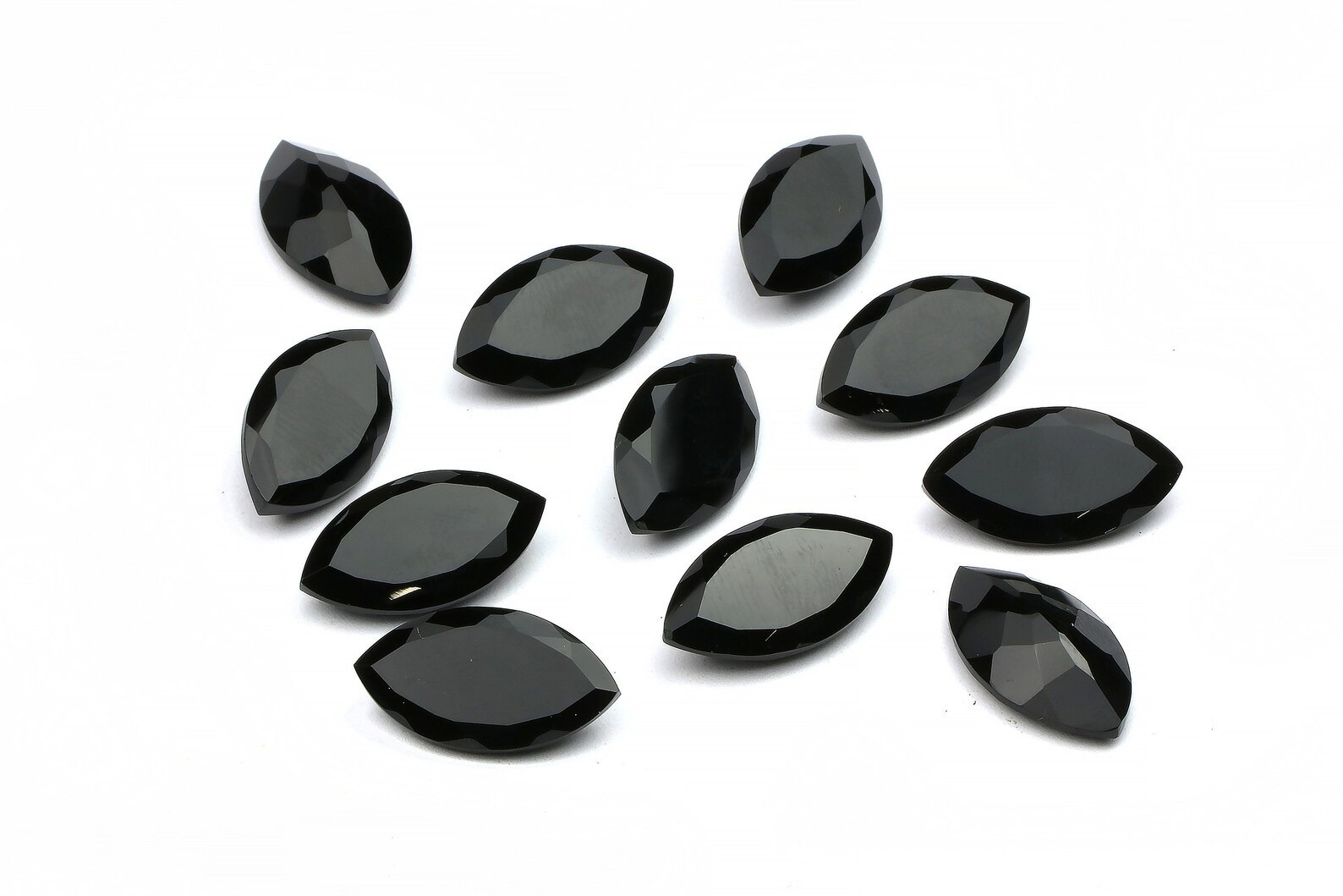 Black Onyx Marquise Faceted Cut 5x10mm to 15x30mm Natural Wholesale Gemstone