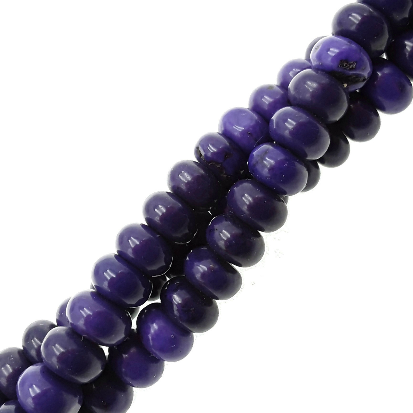 Purple Magnesite Turquoise Smooth Rondelle Beads 3x4mm 4x6mm 15.5″ Strand