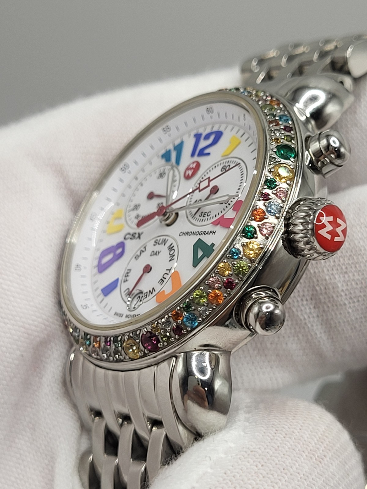 [SUPER RARE] Michele MW03M25A1933 Carousel CSX Semi Precious Stone Bezel Watch
