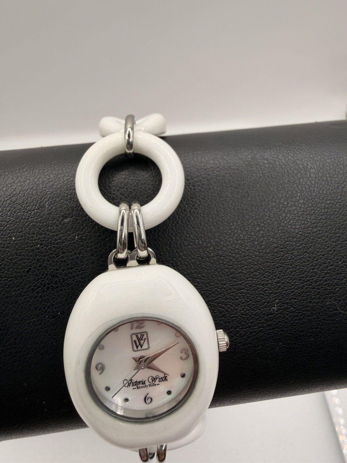 Victoria Wieck White Jade MOP Watch Bracelet Mother of Pearl Quartz B8515 HSN