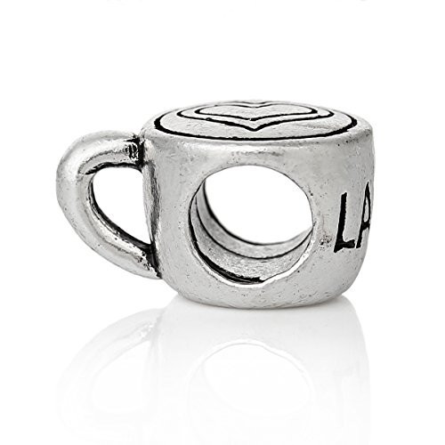 Coffee Latte with Heart European European Bead Compatible for Most European Snak