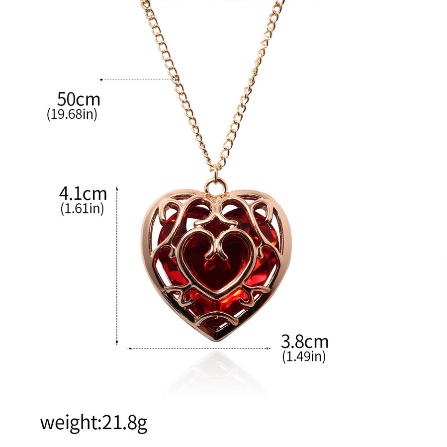 Zelda Link Heart Necklace Video Game Jewelry Love Pendant