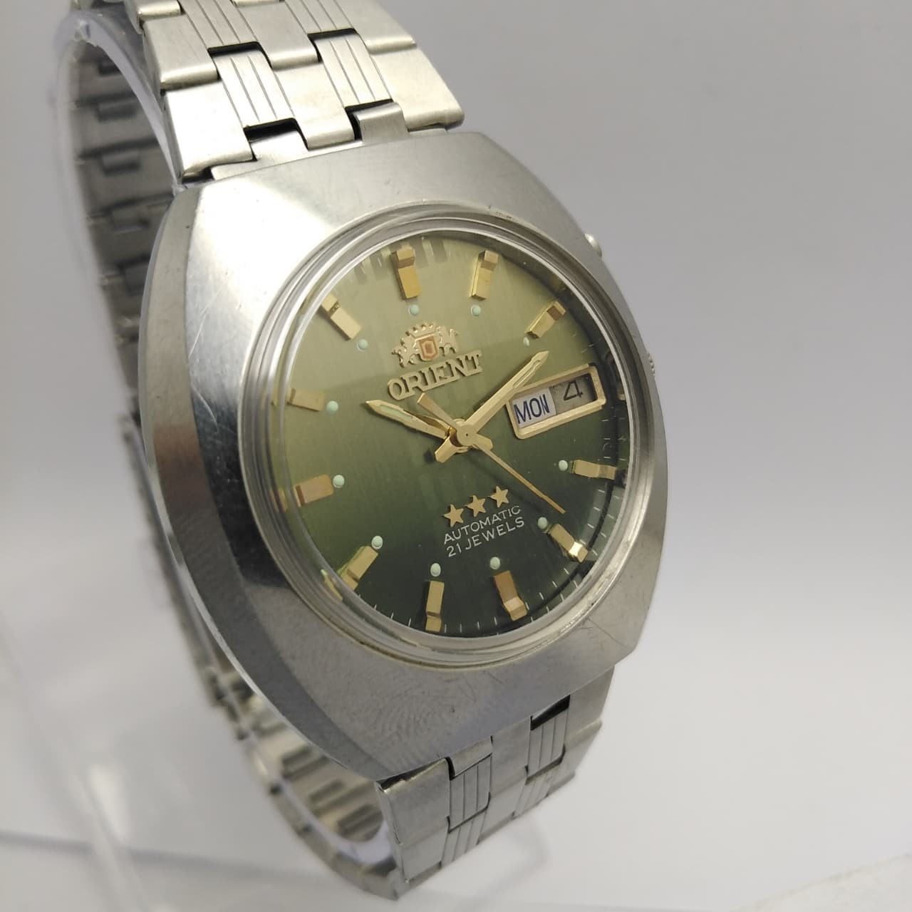 Orient 3 Star Automatic AJ469603-6J Two Tone Dial Green Vintage Men’s Watch