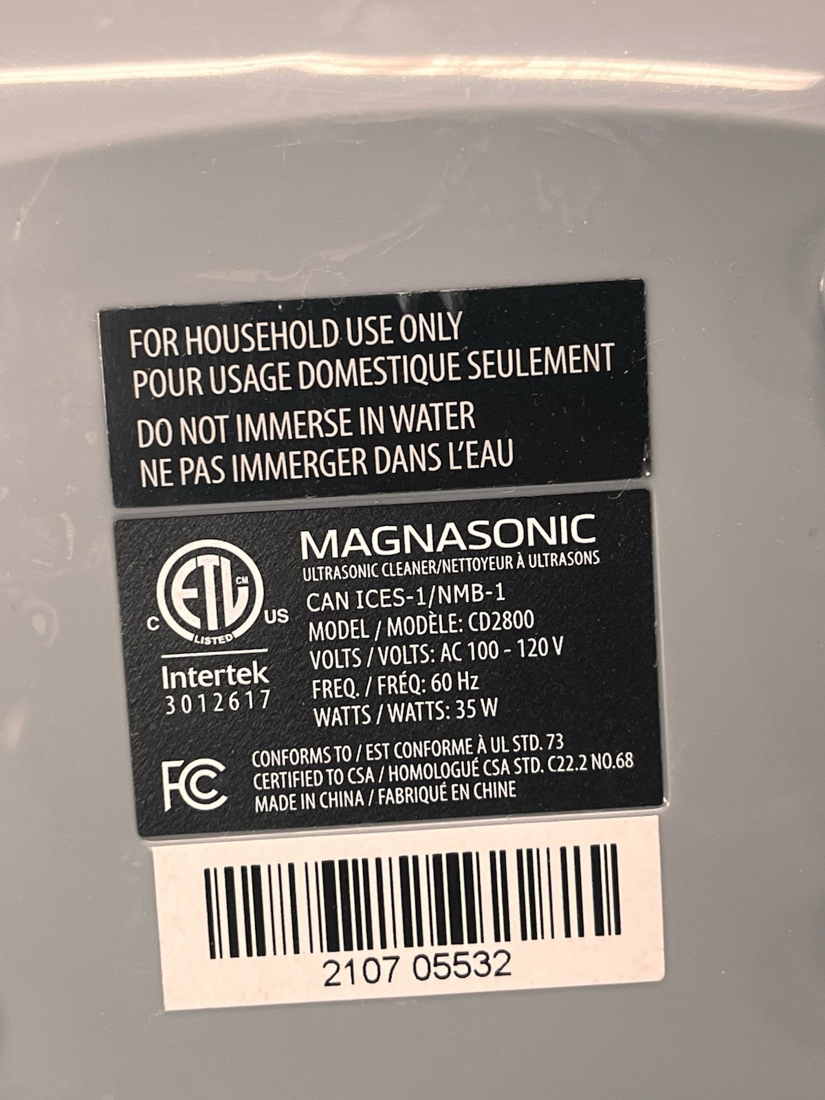 Magnasonic CD2800 Ultrasonic Cleaner Jewelry Eyeglasses Cleaning Machine NEW