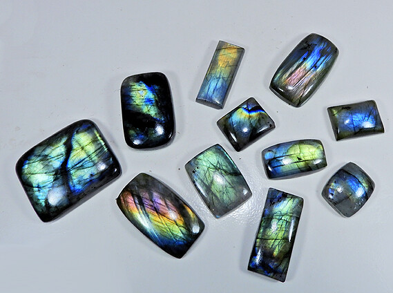NATURAL MULTI LABRADORITE OCTAGON SHAPE CABOCHON LOOSE GEMSTONE WHOLESALELOT ZB1