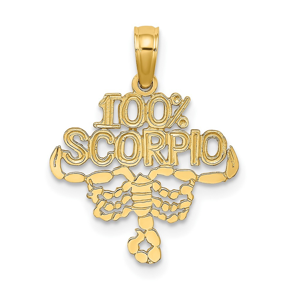 10k Yellow Gold 100% SCORPIO Zodiac Charm Pendant 0.64gm L-18.7mm, W-16.15mm