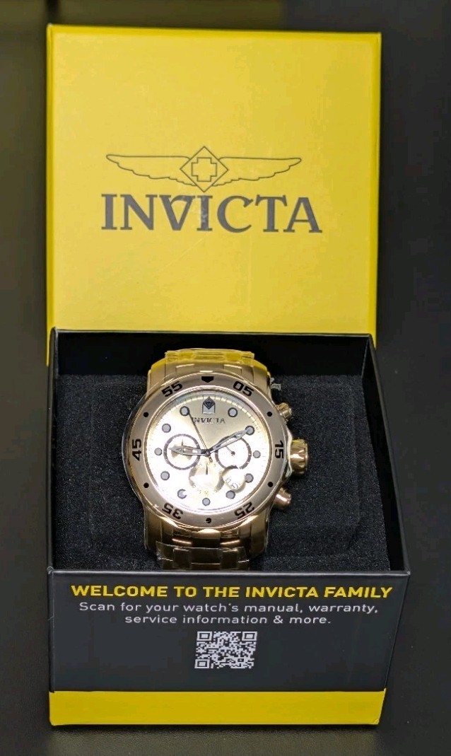 Invicta Pro Diver Scuba Men’s Watch Model 0074 Gold Tone & Champagne Dial 48mm