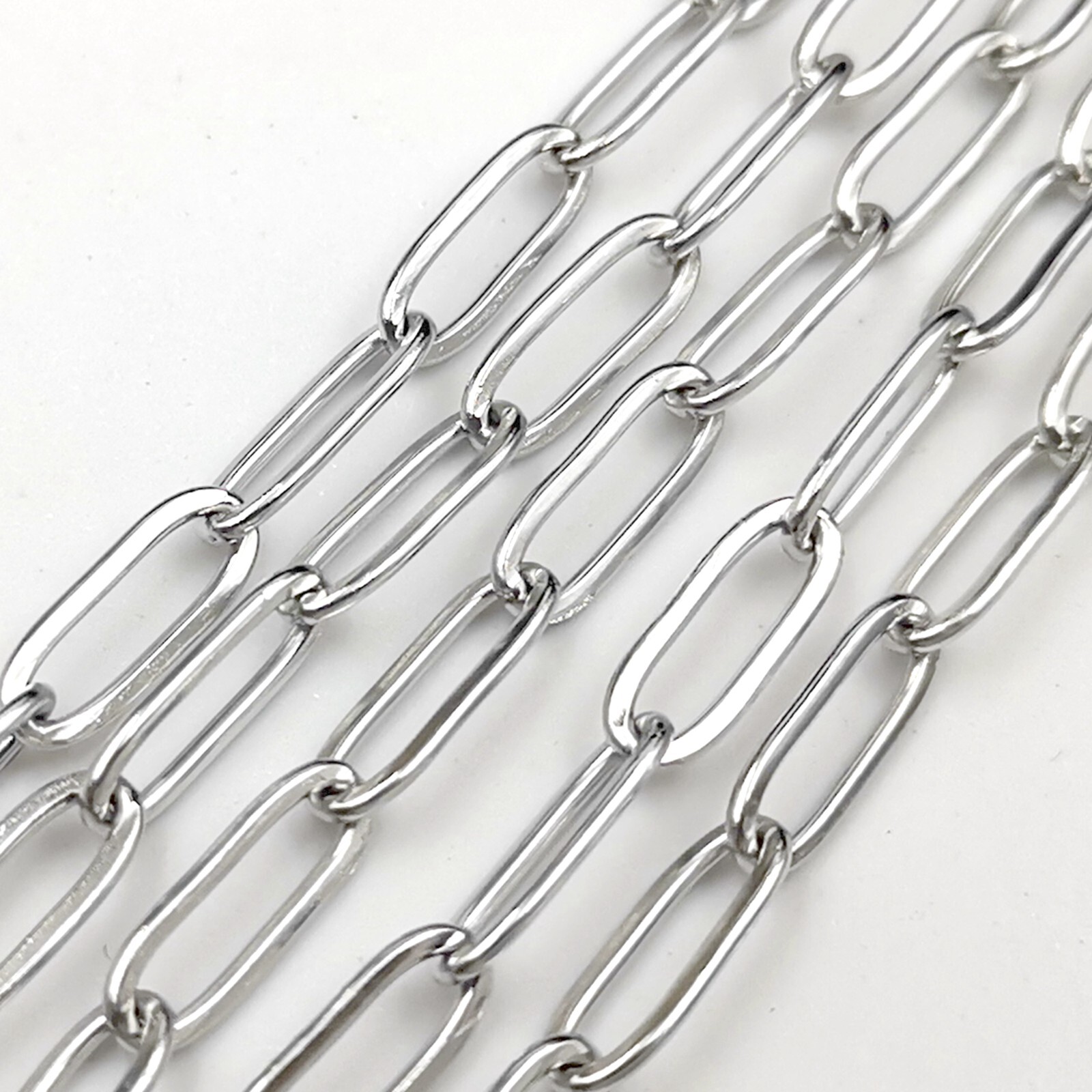 5meter Lot 4.3mm Mens Jewelry Chain clip Box Stainless Steel Findings DIY
