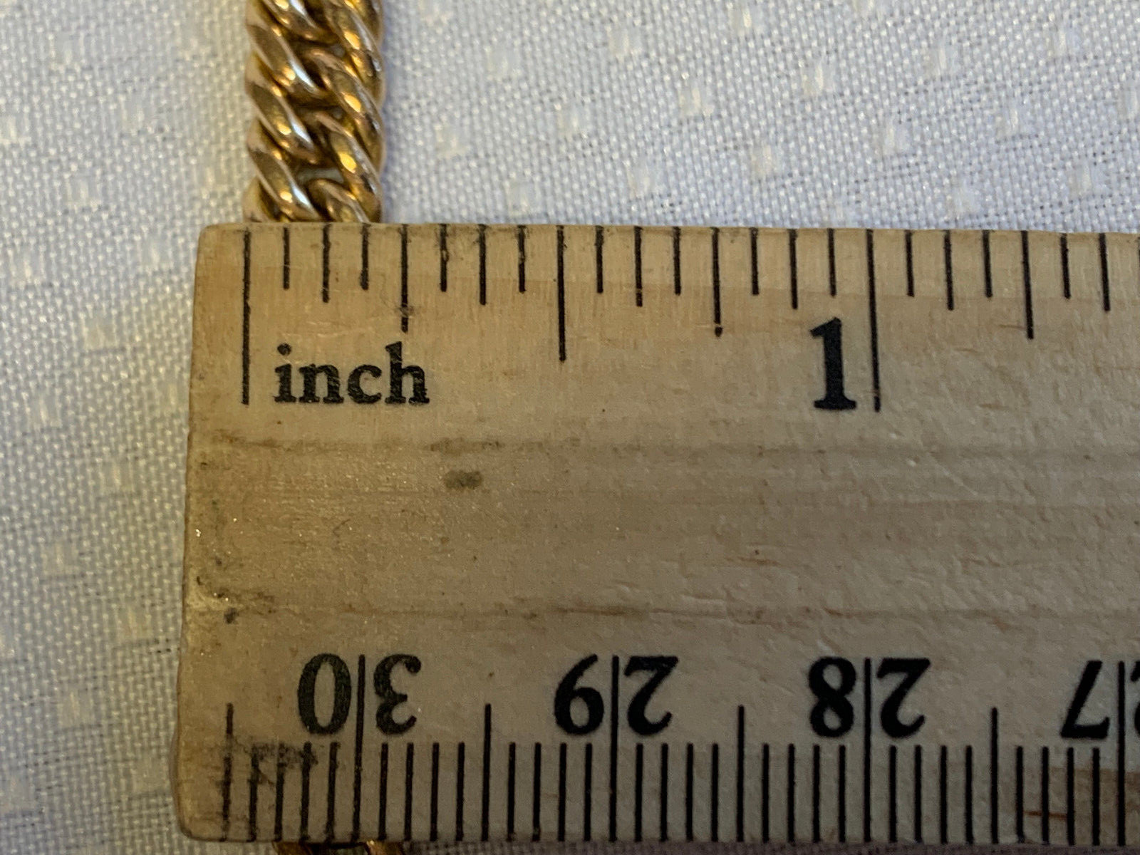 Gold Filled Pocket Watch Fob 35.89g Fine Jewelry 11.5″ Curb Link w/ Comb Pendant