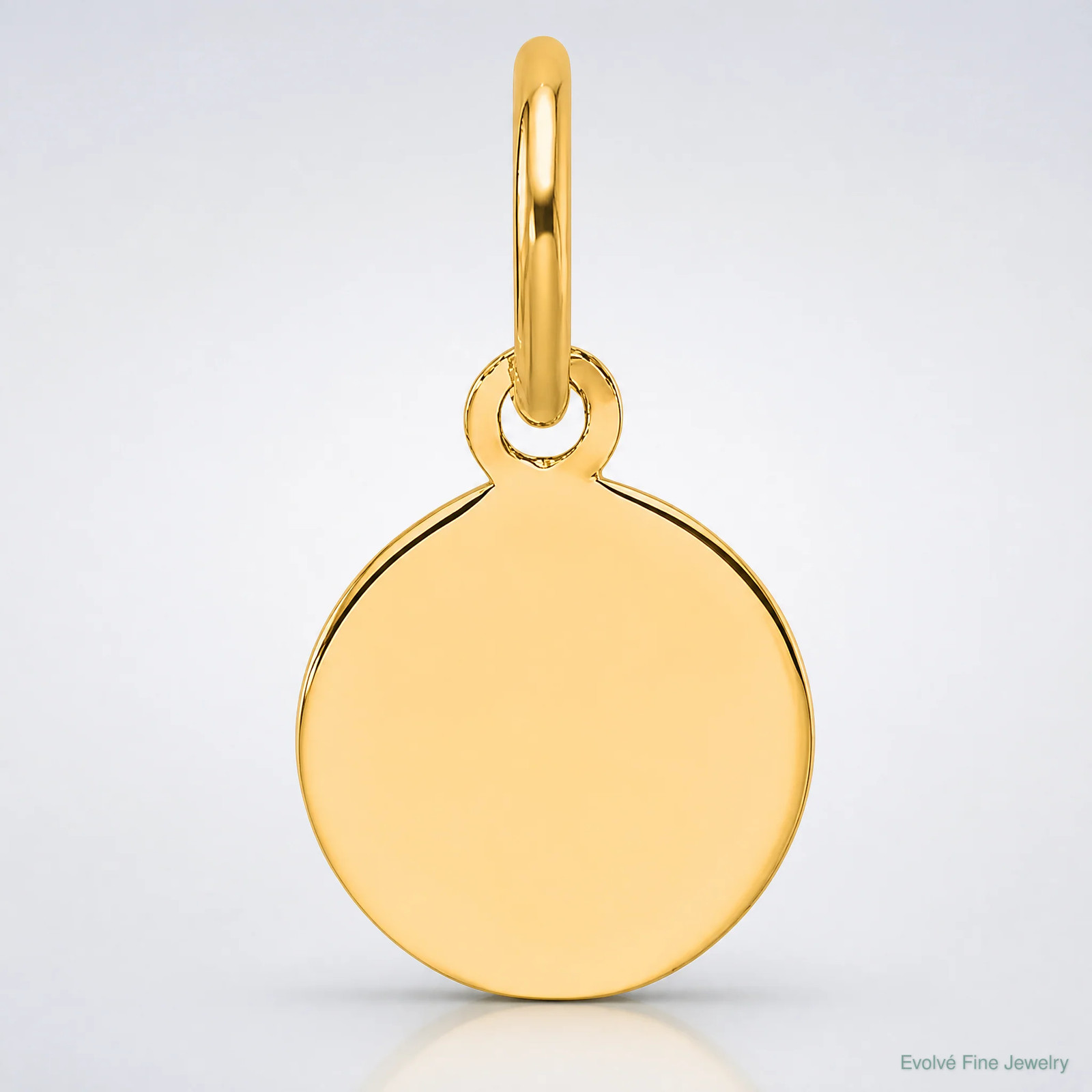 10K / 14K Yellow Gold Plain .013 Gauge Circular Engravable Disc Charm