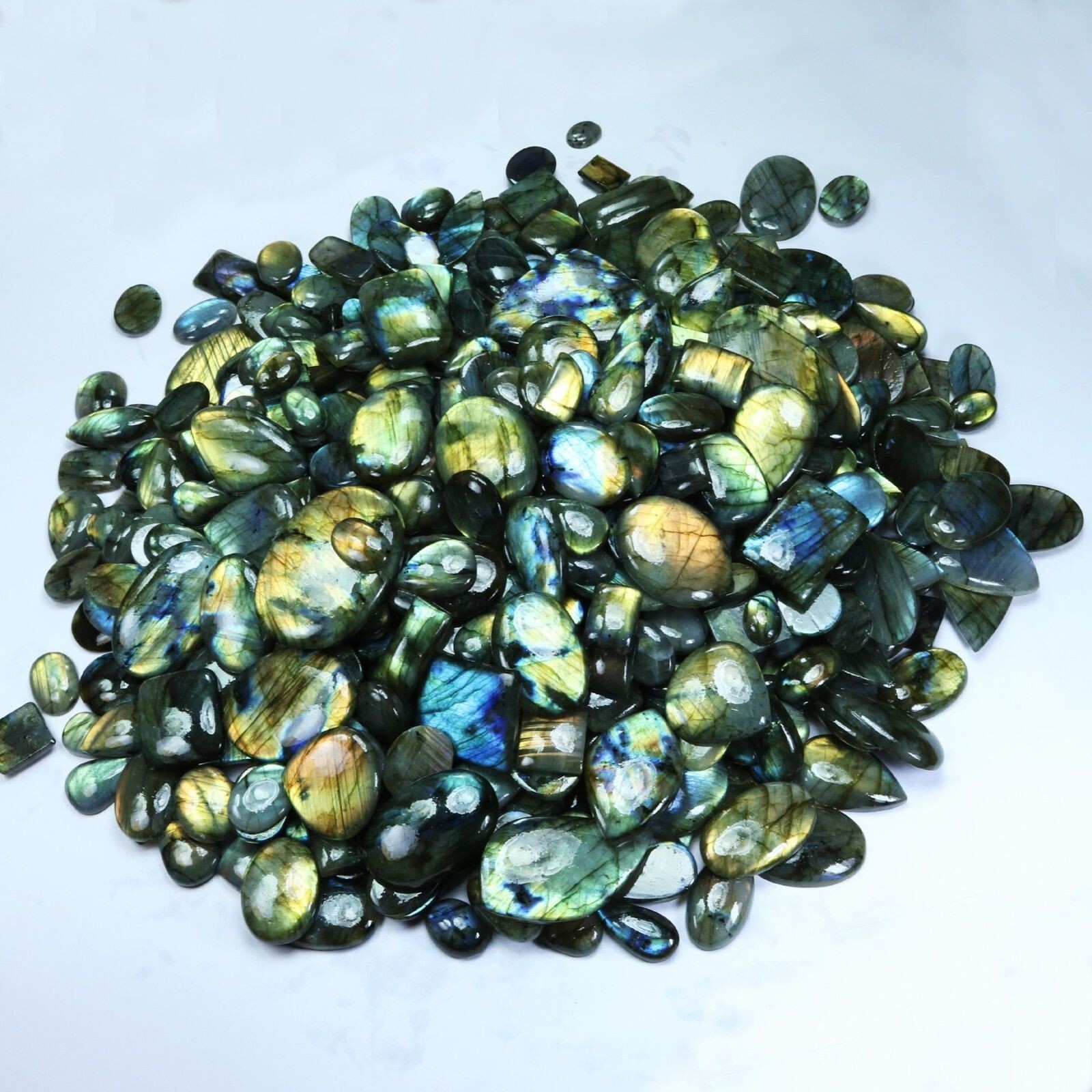 2500cts. Loose Multi Flash Labradorites Pendant Bead Drill Gemstone 50 Piece Lot