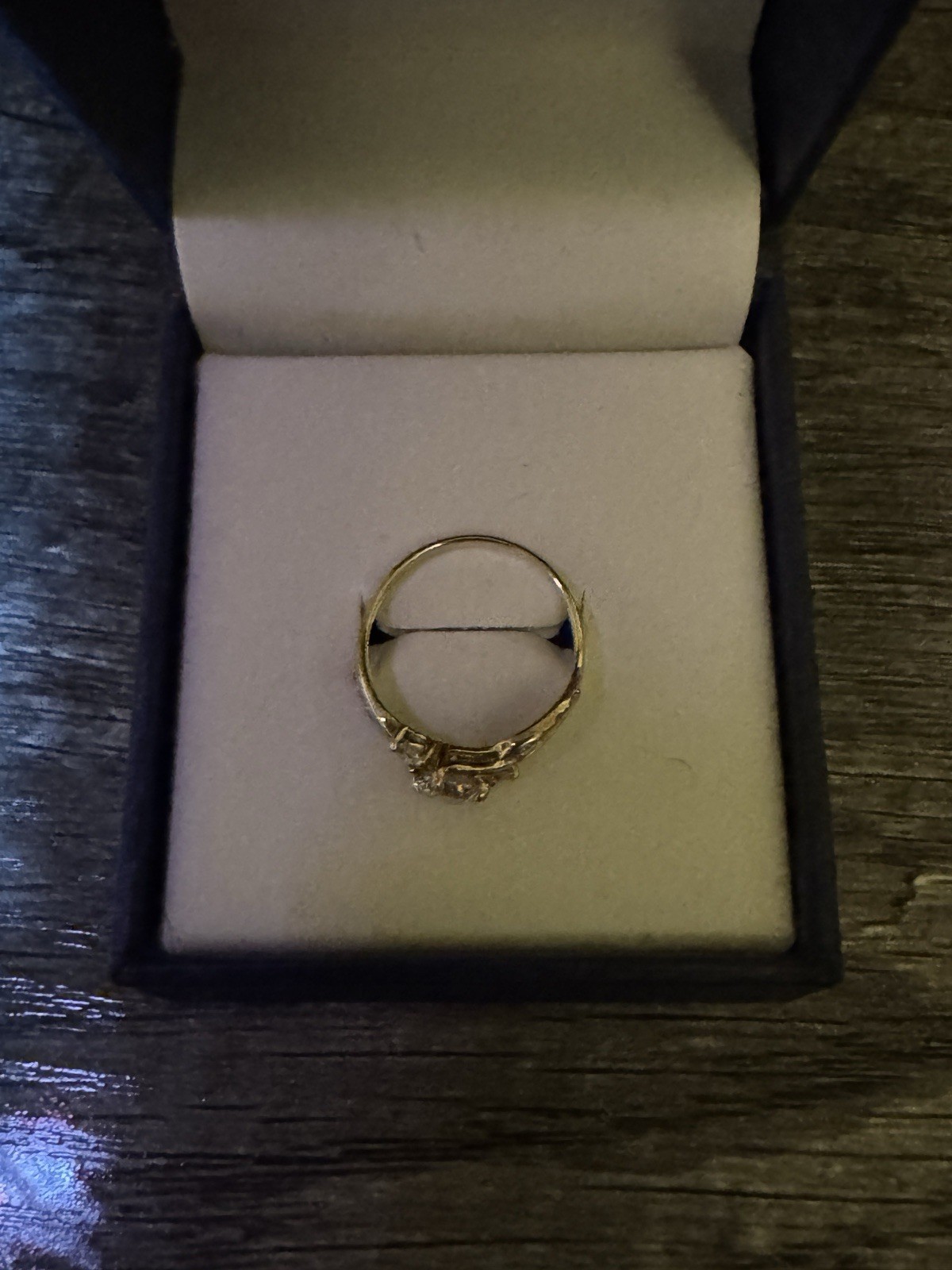 Brilliance Fine Jewelry 3-Stone Cubic Zirconia Engagement Ring 10K YellowGold 7