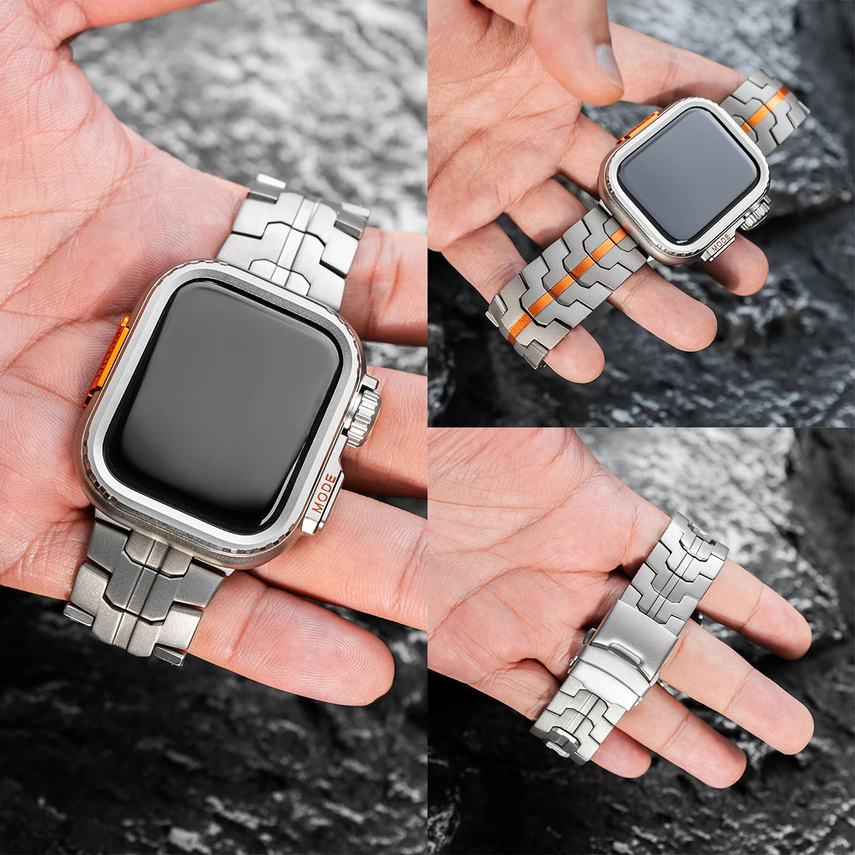 Luxury Titanium Metal Case Band For Apple Watch Ultra 3 49mm 11 10 9 8 7 6 5 SE