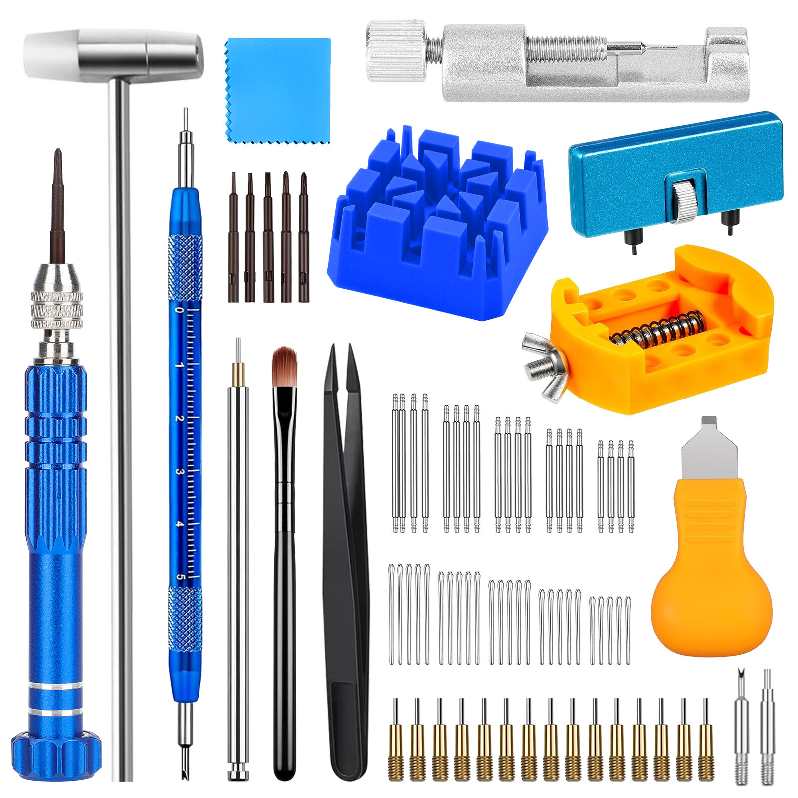 74 pcs Watch Repair Kit Watchmaker Back Case Remover Opener Link Pin Spring Bar