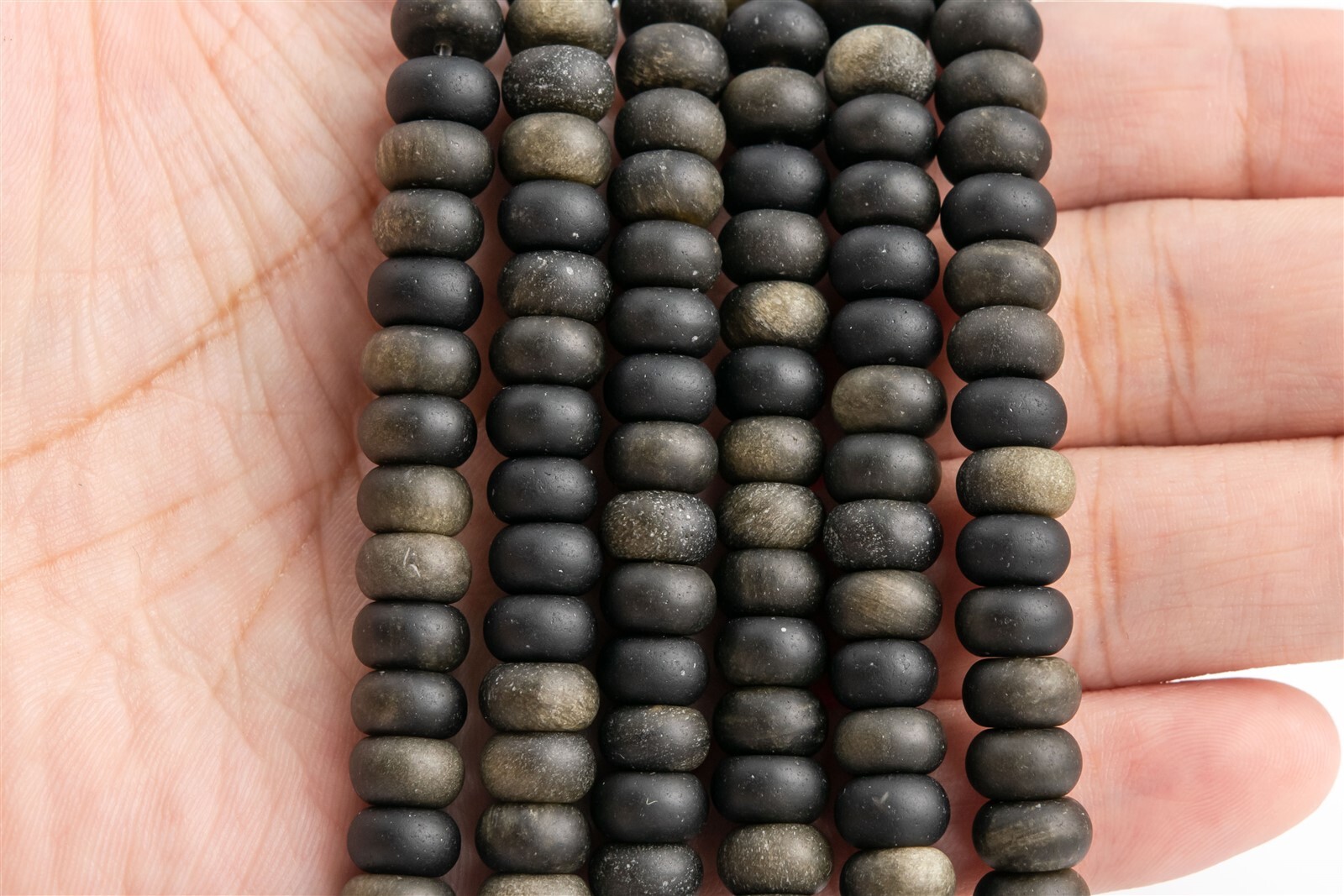 Natural Matte Golden Obsidian Beads Grade A Rondelle Loose Beads 6x4MM 8x5MM