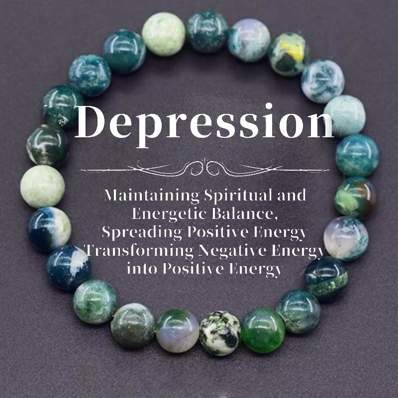 Natural Stone Beaded Bracelet Anxiety Relief Spiritual Protection Money Unisex