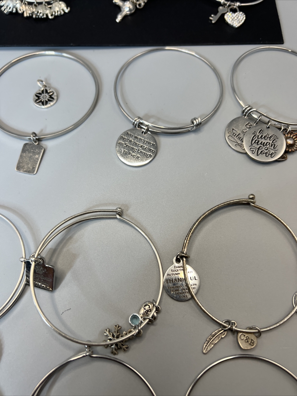 20- Bangle Bracelets w/Charms (11-C&B “Christopher & Banks” & 7 Un-Marked) M2164