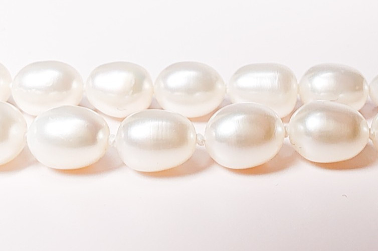 925 Sterling Silver Diamond White Cultured Freshwater Pearl Necklace 18–19.5″