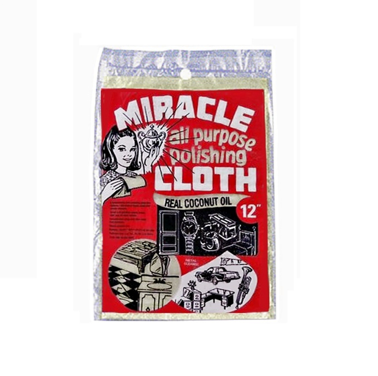 Large Miracle Cloth All Purpose Polishing Cleaning Towel 9 x12 Real Coconut Oil