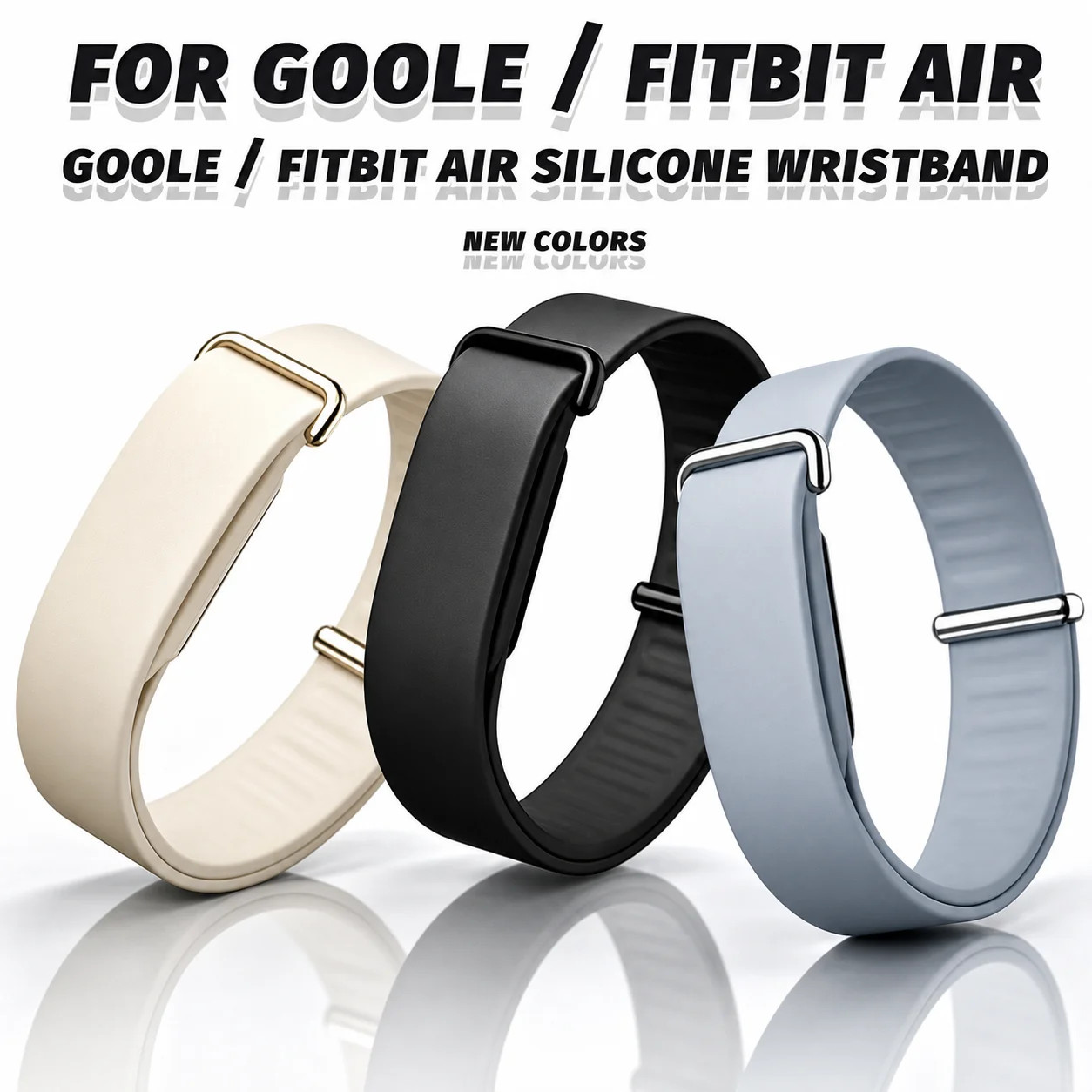 Sports Silicone Strap Fitbit Air Rubber Metal Ring Bracelet Band Loop Wristband