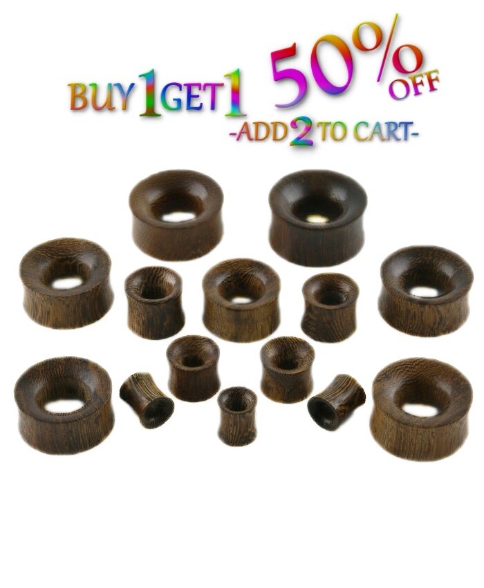 Pair 8g-30mm SNAKE WOOD TUNNELS Double Flare Gauges Plugs Organic Ear 2137